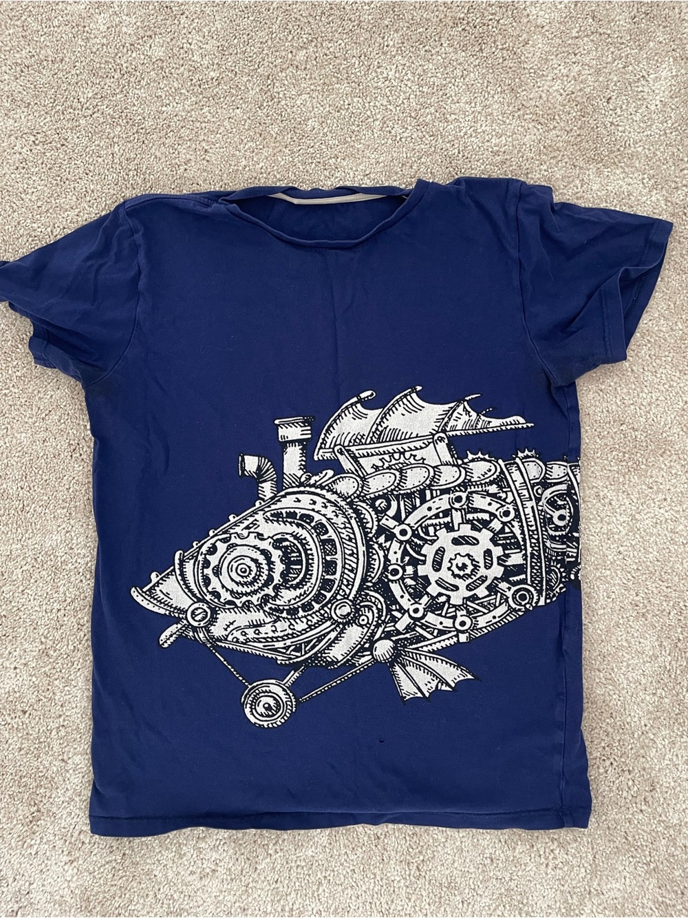 GUCCI Navy Blue Fish Graphic T-Shirt